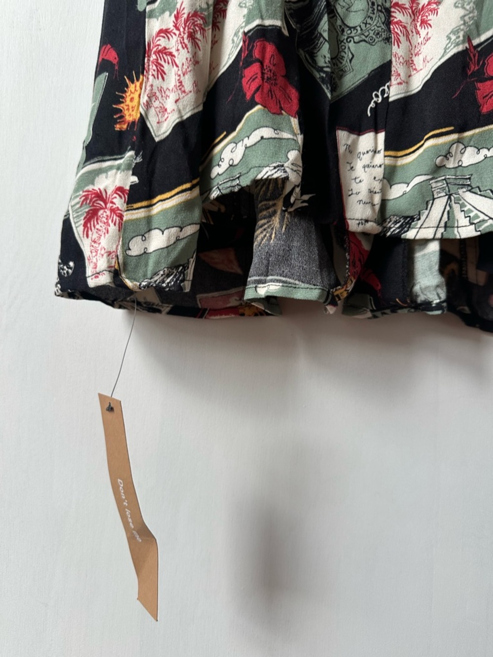 Reformation Black Postcard-Print Midi Slip Dress with Red and Green Accents - Picture 6 of 8